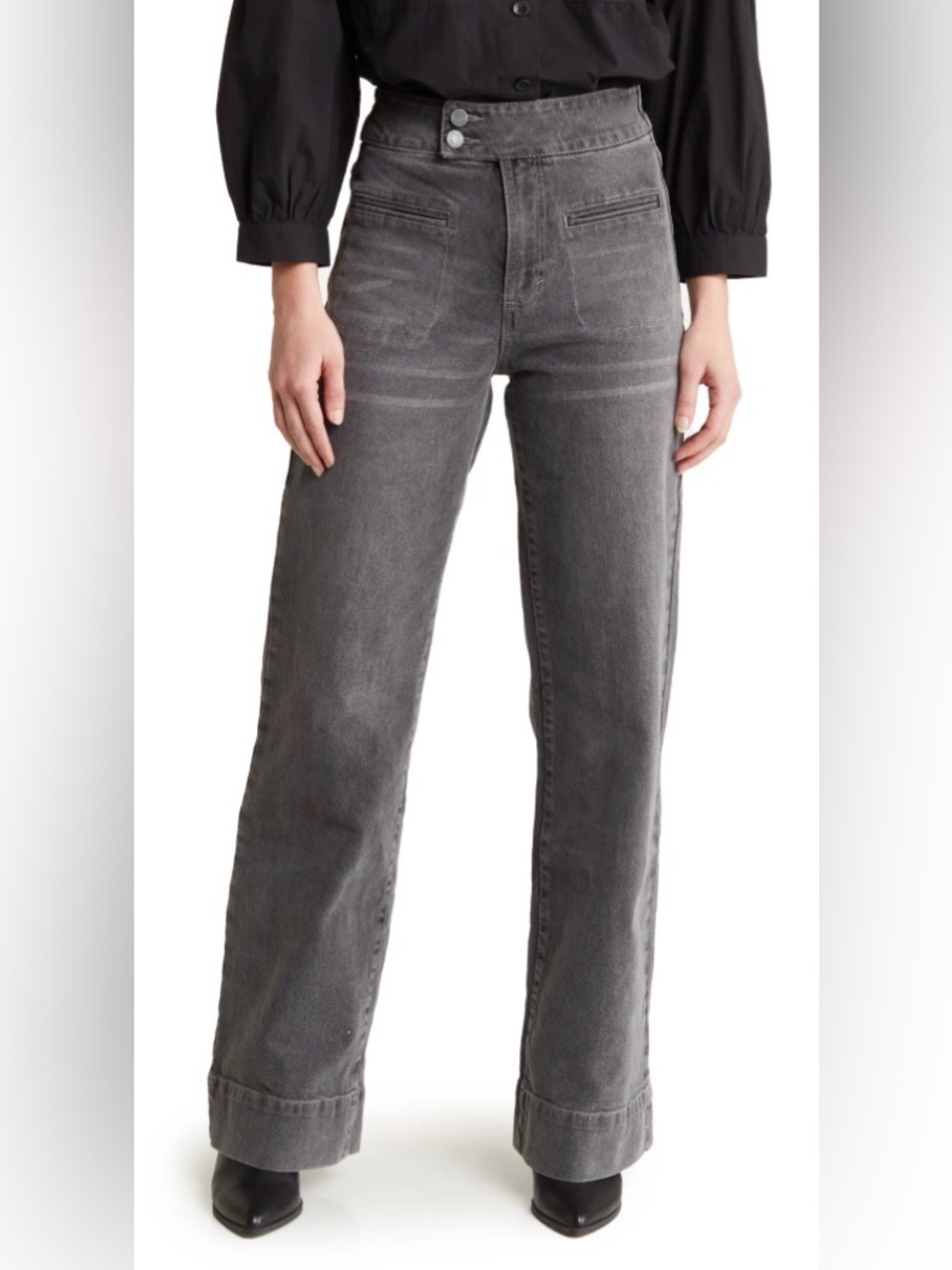Habitual High-Waist Wide-Leg Women's Jeans - Gray